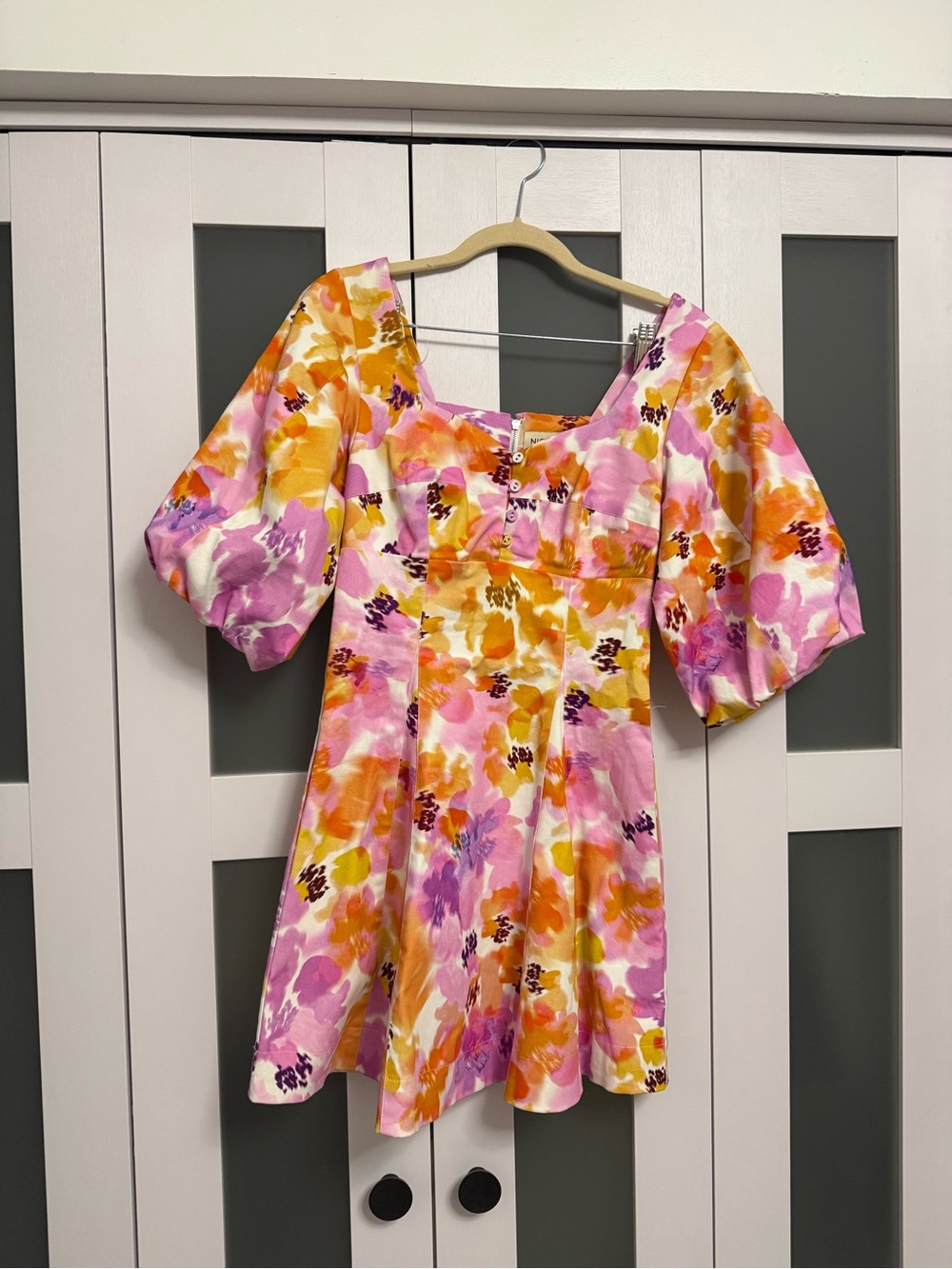 NICHOLAS BASSET FLORAL PRINT LINEN BLEND DRESS